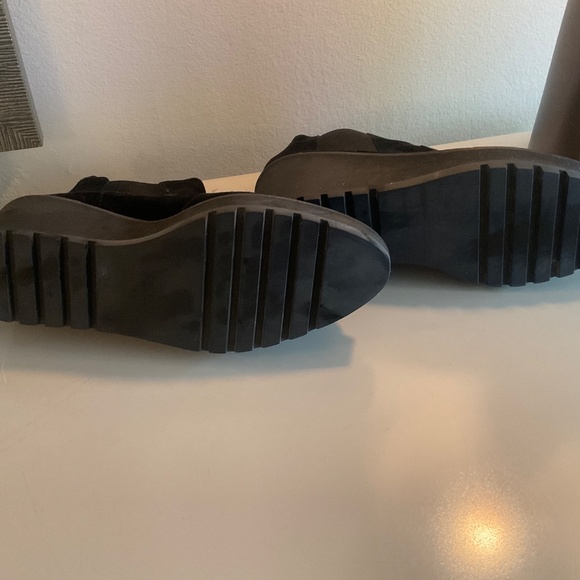 Black suede studded wedge boots - Picture 6 of 7